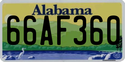 AL license plate 66AF360