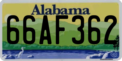 AL license plate 66AF362