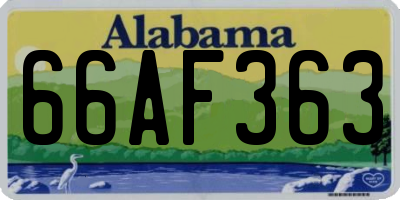 AL license plate 66AF363