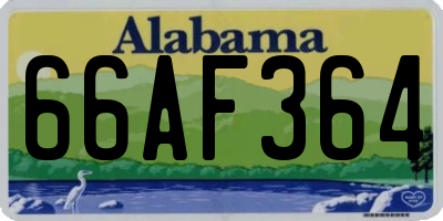 AL license plate 66AF364