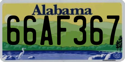 AL license plate 66AF367