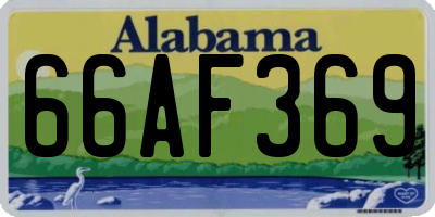 AL license plate 66AF369