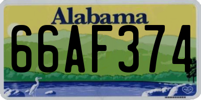 AL license plate 66AF374