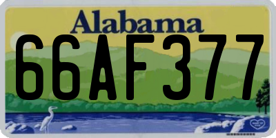 AL license plate 66AF377
