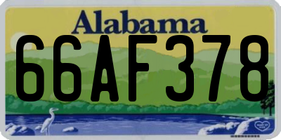 AL license plate 66AF378