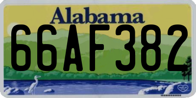 AL license plate 66AF382