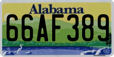 AL license plate 66AF389