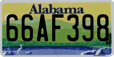 AL license plate 66AF398