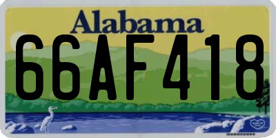 AL license plate 66AF418