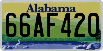 AL license plate 66AF420