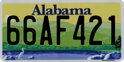 AL license plate 66AF421