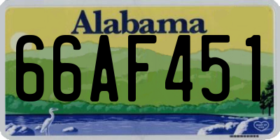AL license plate 66AF451