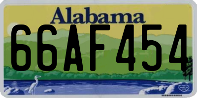 AL license plate 66AF454