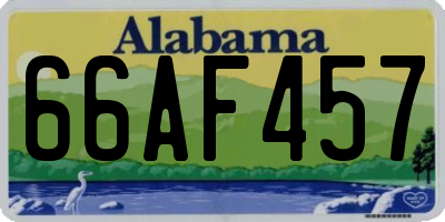 AL license plate 66AF457