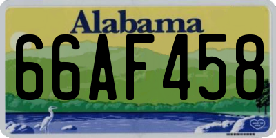 AL license plate 66AF458