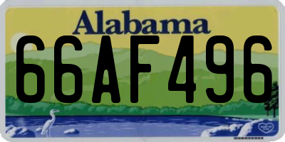 AL license plate 66AF496