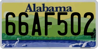 AL license plate 66AF502