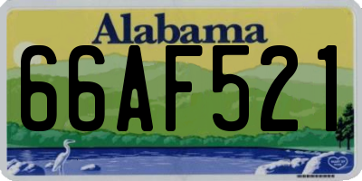 AL license plate 66AF521