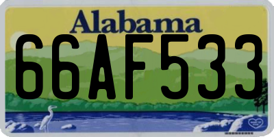 AL license plate 66AF533