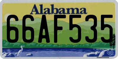 AL license plate 66AF535