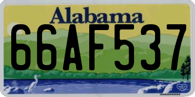 AL license plate 66AF537