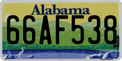 AL license plate 66AF538