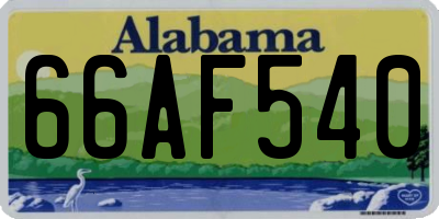 AL license plate 66AF540