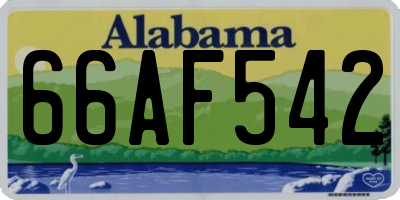 AL license plate 66AF542