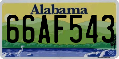 AL license plate 66AF543