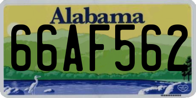 AL license plate 66AF562