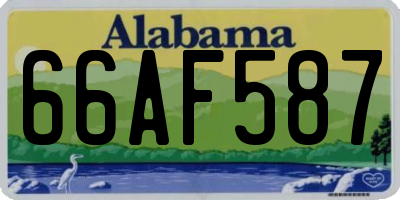 AL license plate 66AF587