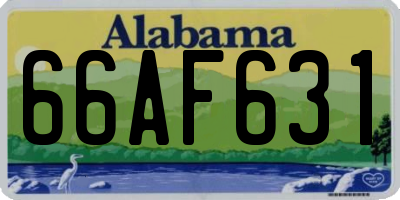AL license plate 66AF631