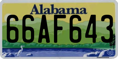 AL license plate 66AF643