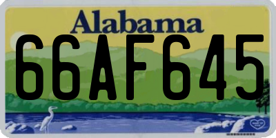 AL license plate 66AF645