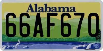 AL license plate 66AF670
