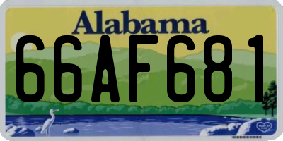 AL license plate 66AF681