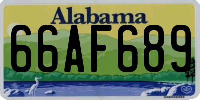 AL license plate 66AF689