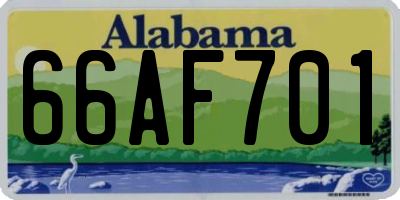 AL license plate 66AF701