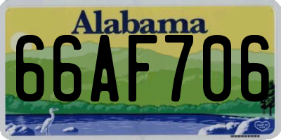 AL license plate 66AF706
