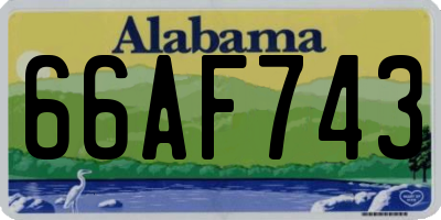 AL license plate 66AF743
