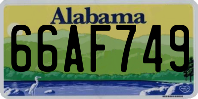 AL license plate 66AF749
