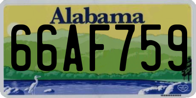 AL license plate 66AF759