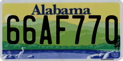 AL license plate 66AF770