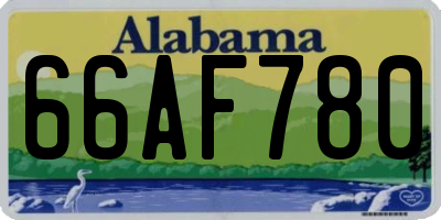 AL license plate 66AF780