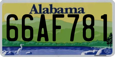 AL license plate 66AF781