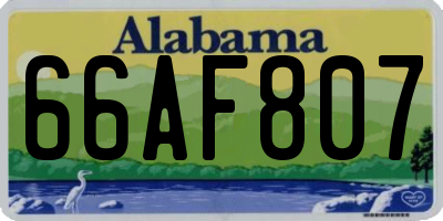 AL license plate 66AF807