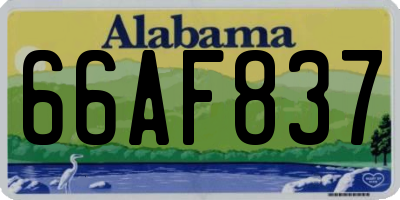 AL license plate 66AF837