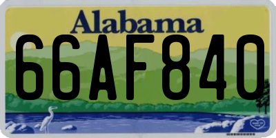 AL license plate 66AF840