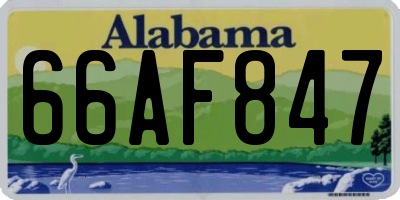 AL license plate 66AF847