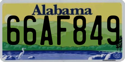 AL license plate 66AF849